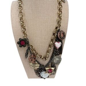 Betsey Johnson Lady Luck "Ride With Me" necklace features western-themed charms